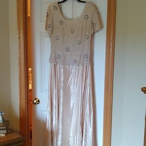 Stenay silk beaded champagne dress
